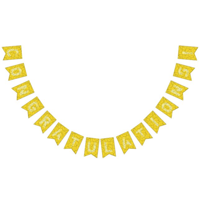 Cracked Yellow Congratulations Bunting Party Flags (All)