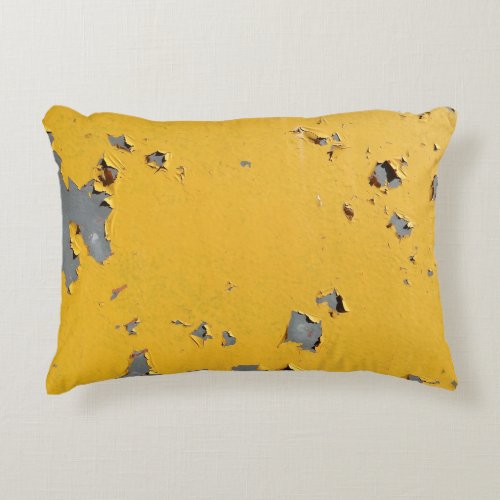 Cracked yellow metal dirty texture accent pillow