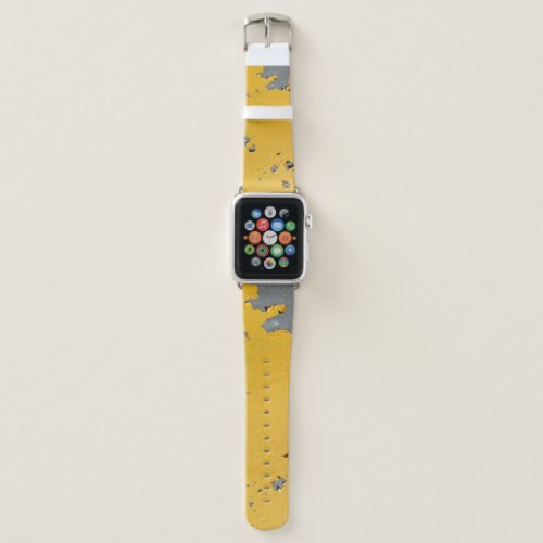 Cracked yellow metal dirty texture apple watch band