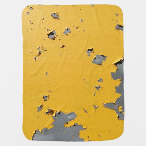 Cracked yellow metal dirty texture baby blanket