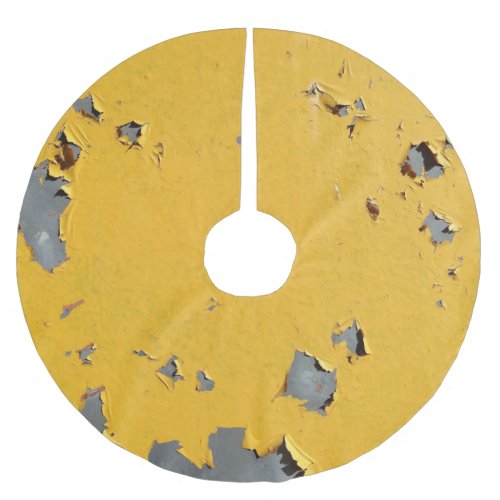 Cracked yellow metal dirty texture brushed polyester tree skirt
