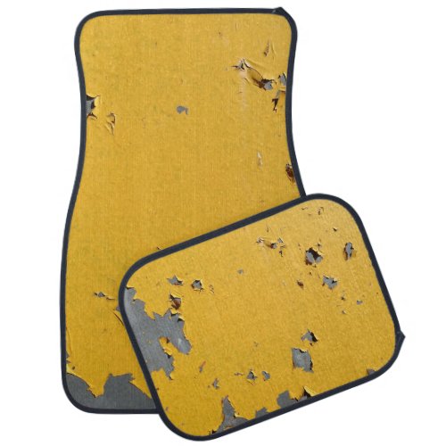 Cracked yellow metal dirty texture car floor mat