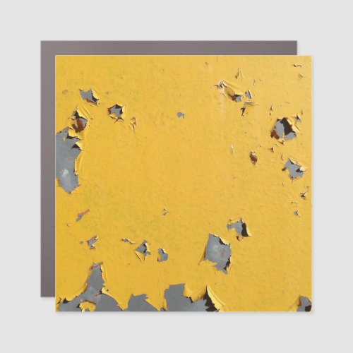 Cracked yellow metal dirty texture car magnet