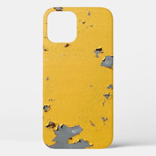 Cracked yellow metal dirty texture iPhone 12 case