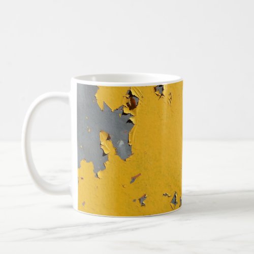 Cracked yellow metal dirty texture coffee mug
