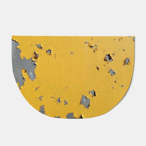 Cracked yellow metal dirty texture doormat