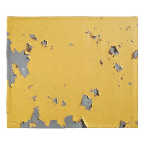 Cracked yellow metal dirty texture duvet cover
