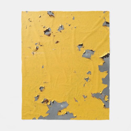 Cracked yellow metal dirty texture fleece blanket
