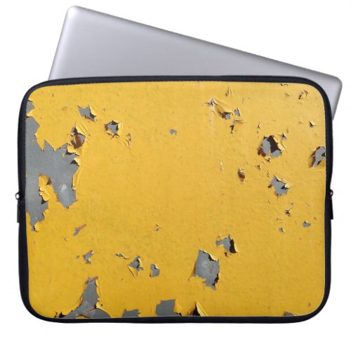 Cracked yellow metal dirty texture laptop sleeve