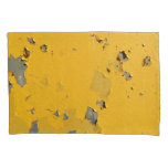 Cracked yellow metal: dirty texture. pillow case
