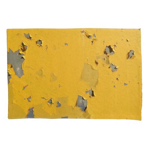 Cracked yellow metal dirty texture pillow case