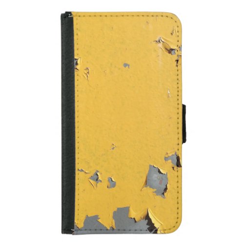 Cracked yellow metal dirty texture samsung galaxy s5 wallet case