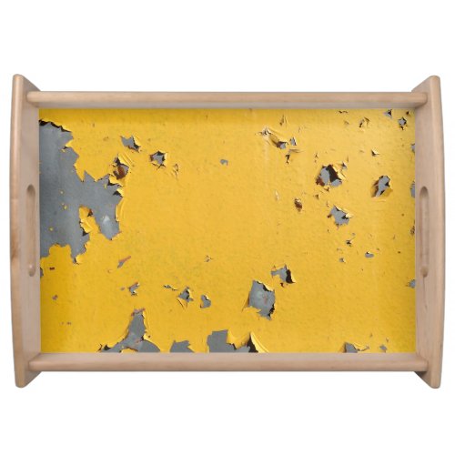 Cracked yellow metal dirty texture serving tray