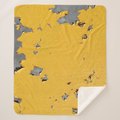 Cracked yellow metal dirty texture sherpa blanket