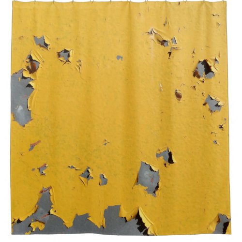 Cracked yellow metal dirty texture shower curtain