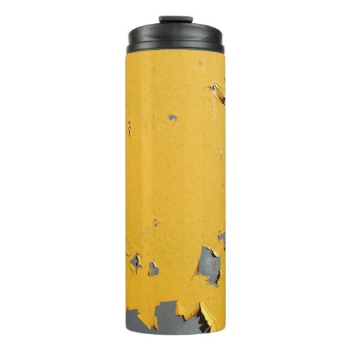 Cracked yellow metal dirty texture thermal tumbler
