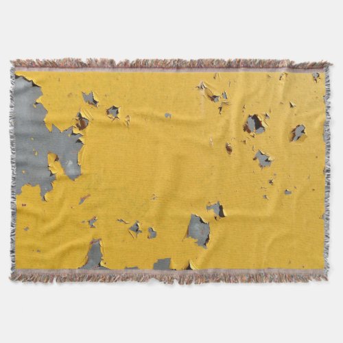 Cracked yellow metal dirty texture throw blanket