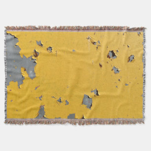 Cracked yellow metal: dirty texture. throw blanket