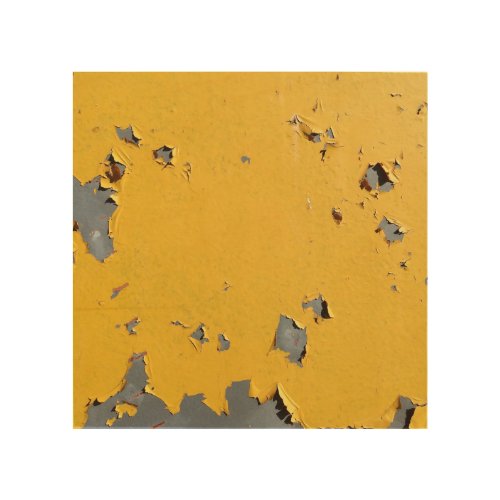 Cracked yellow metal dirty texture wood wall art