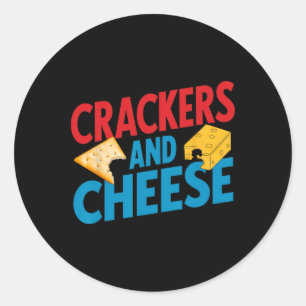 Crackers And Cheese Matching Vintage Halloween Cou Classic Round Sticker