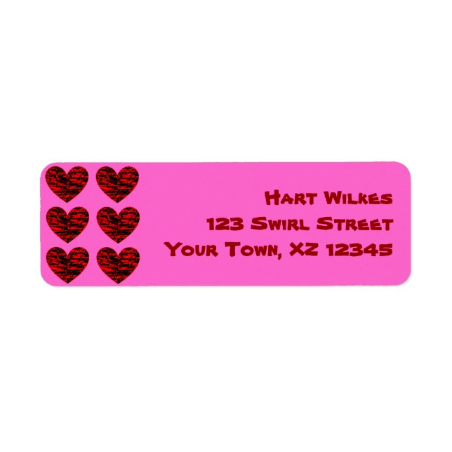 Crackle Hearts Label (Front)