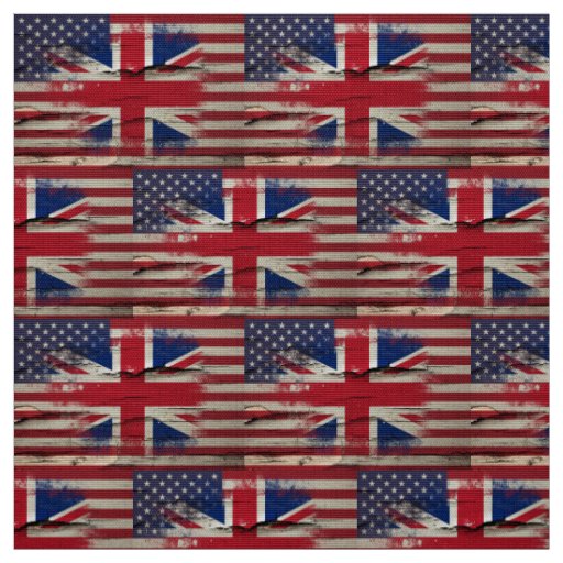 Crackle Paint | British American Flag Fabric