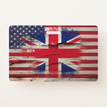 Crackle Paint | British Flag & American Flag Badge by SnappyDressers at Zazzle