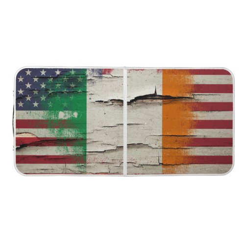 Crackle Paint  Irish American Flag Beer Pong Table