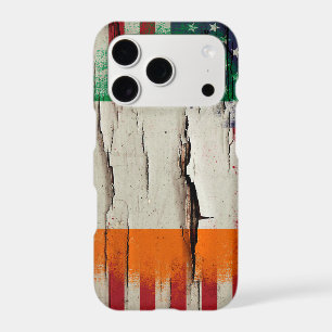 Crackle Paint Irish American Flag iPhone 17 Pro Case