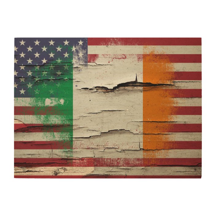 Crackle Paint Irish American Flag Wood Wall Decor Zazzle Com