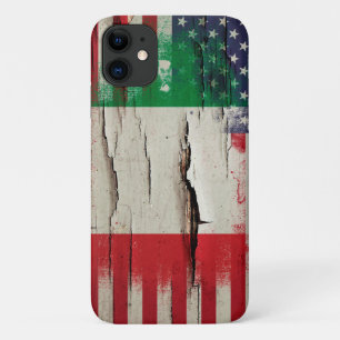 Crackle Paint Italian American Flag iPhone 11 Case