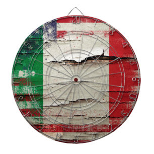 Crackle Paint   Italian American Flag Dartboard