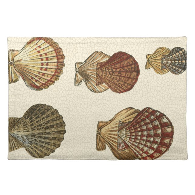 Crackled Antique Shells Cloth Placemat (Front)