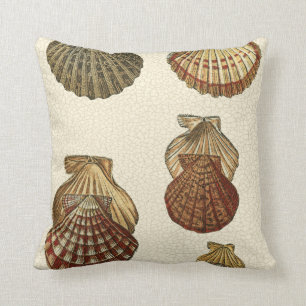 Crackled Antique Shells Throw Pillow