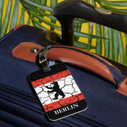 Crackled Flag of Berlin  Luggage Tag