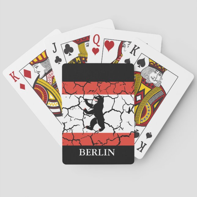 Crackled Flag of Berlin  Poker Cards (Back)