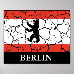 Crackled Flag of Berlin   Poster