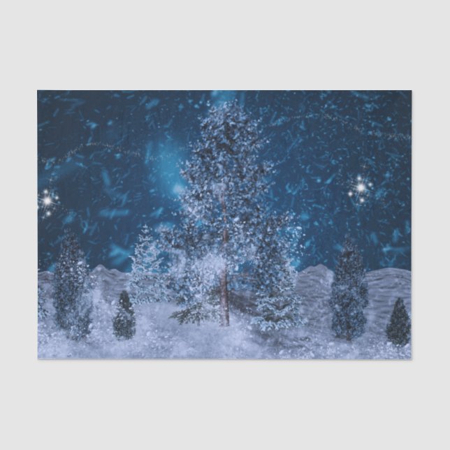 Crackling Fractal Winter Scene  Tissue Paper (Front)