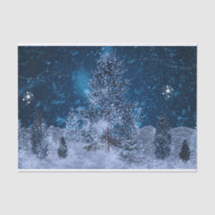 Crackling Fractal Winter Scene Tissue Paper
