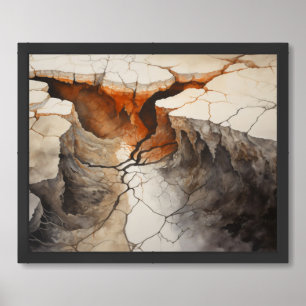 Cracks Earth Dry Climate 1 of 4 Framed Art
