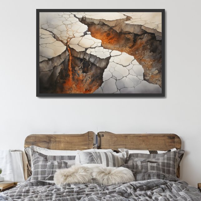 Cracks Earth Dry Climate 2 of 4 Framed Art (Creator Uploaded)