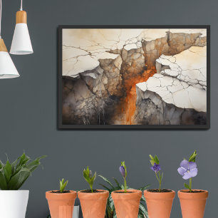 Cracks Earth Dry Climate 3 of 4 Framed Art