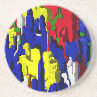 Cracks in blue, abstract coaster