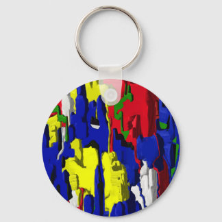 Cracks in blue, abstract keychain