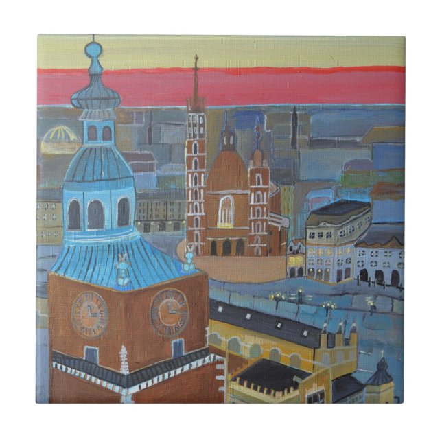 Cracow Poland Decorative Tile  (Front)