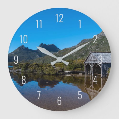 Cradle Mountain  Dove Lake Landscape Panorama Large Clock