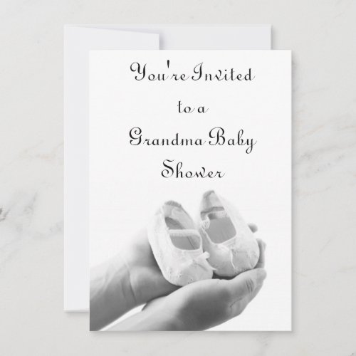 Cradled Baby Shoes Personalized Invitation