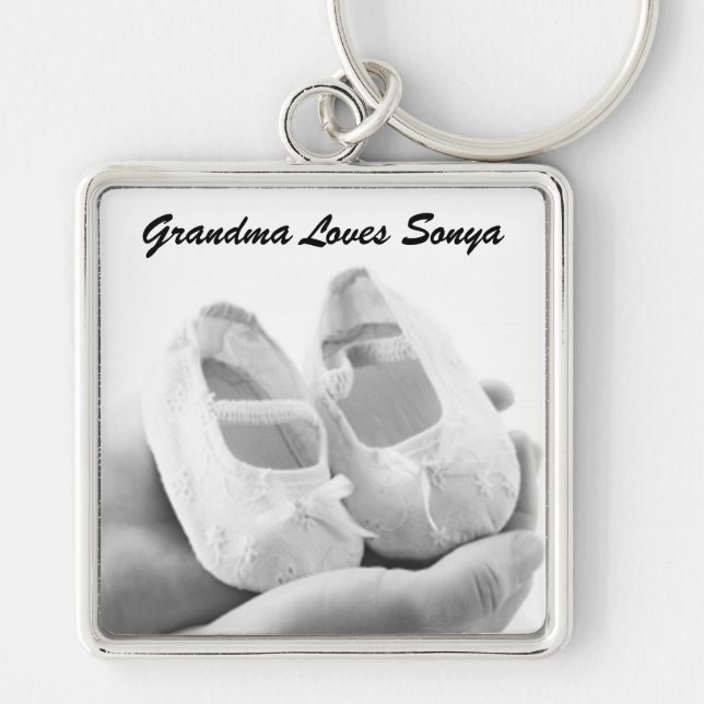 Cradled Baby Shoes Keychain (Front)