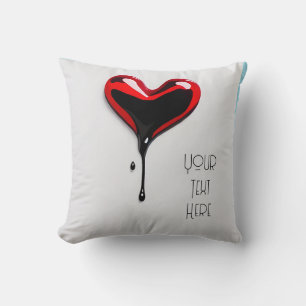 craffiti love heart art deco stencil Throw Pillow
