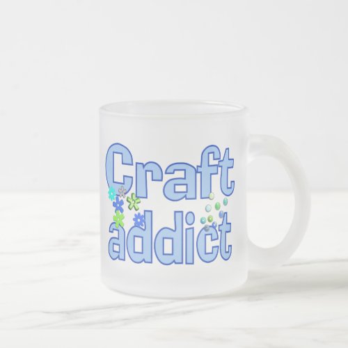 Craft Addict Beads Design Gift Frosted Glass Coffee Mug